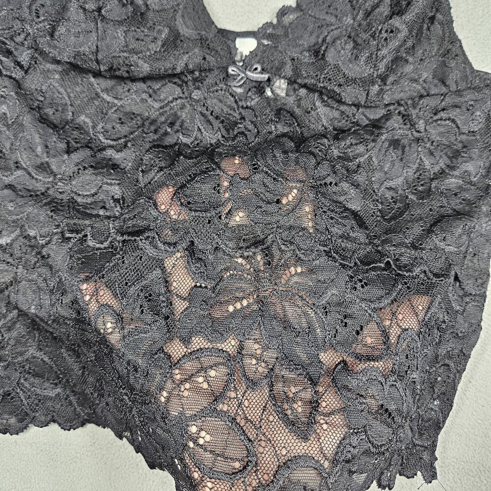 Vintage Y2K Old Navy Camisole Size M Black Lace Babydoll Fairy Whimsigoth Sheer - Picture 3 of 11